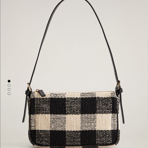 Mango checked baguette bag - Picture 2 of 4